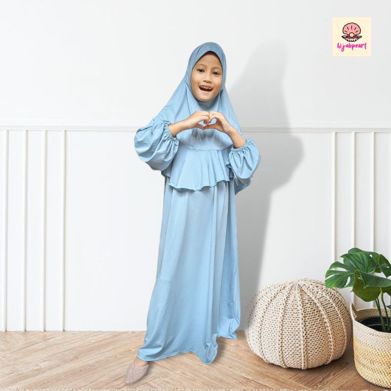 HIJABPEARL HANA Gamis Anak Perempuan Muslim Satuset Dengan Jilbab