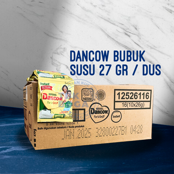 

Dancow Susu Bubuk ( 27 gr / 160 pcs ) Fortigro Nestle Instant Full Cream Milk Powder