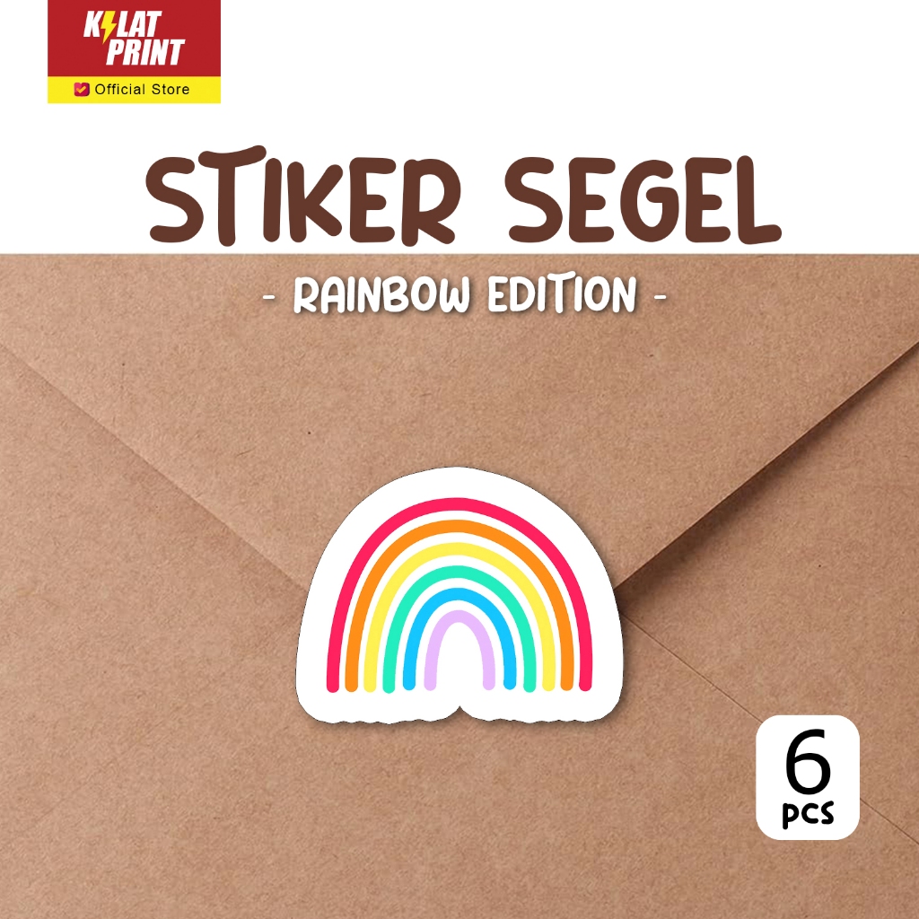 

Stiker Segel Amplop Sticker Aesthetic Label Rainbow Edition