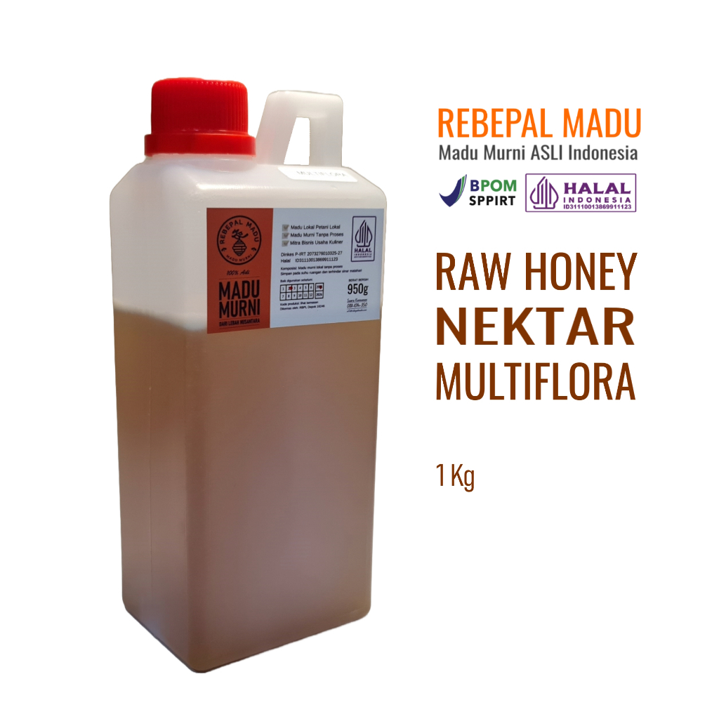 

Madu Murni Indonesian Raw Honey Nektar Multiflora Rebepal Madu - 1kg