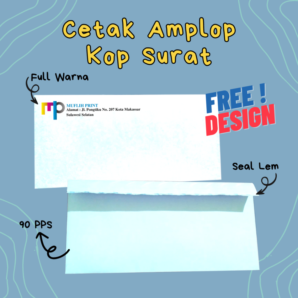 

Cetak Amplop Kop Surat Custom 11x23 cm Putih