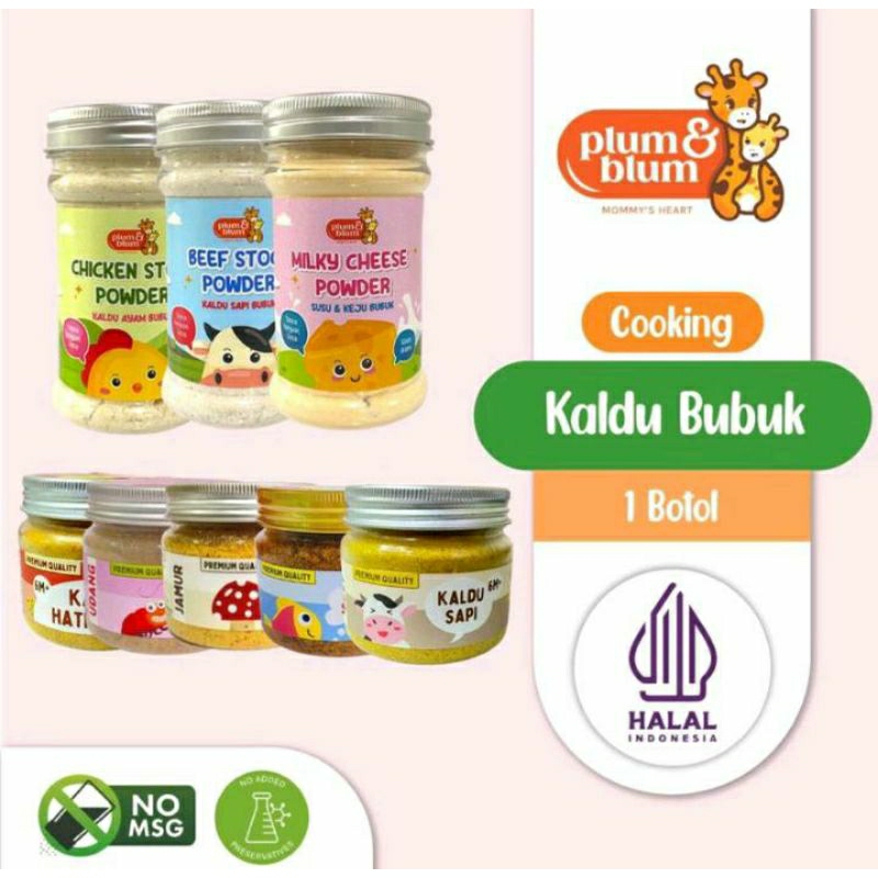 

Plum & Blum Kaldu Mpasi 6 bulan/ Kaldu Bubuk Sapi/ Kaldu Bubuk Hati Ayam/ Kaldu Bubuk Salmon/