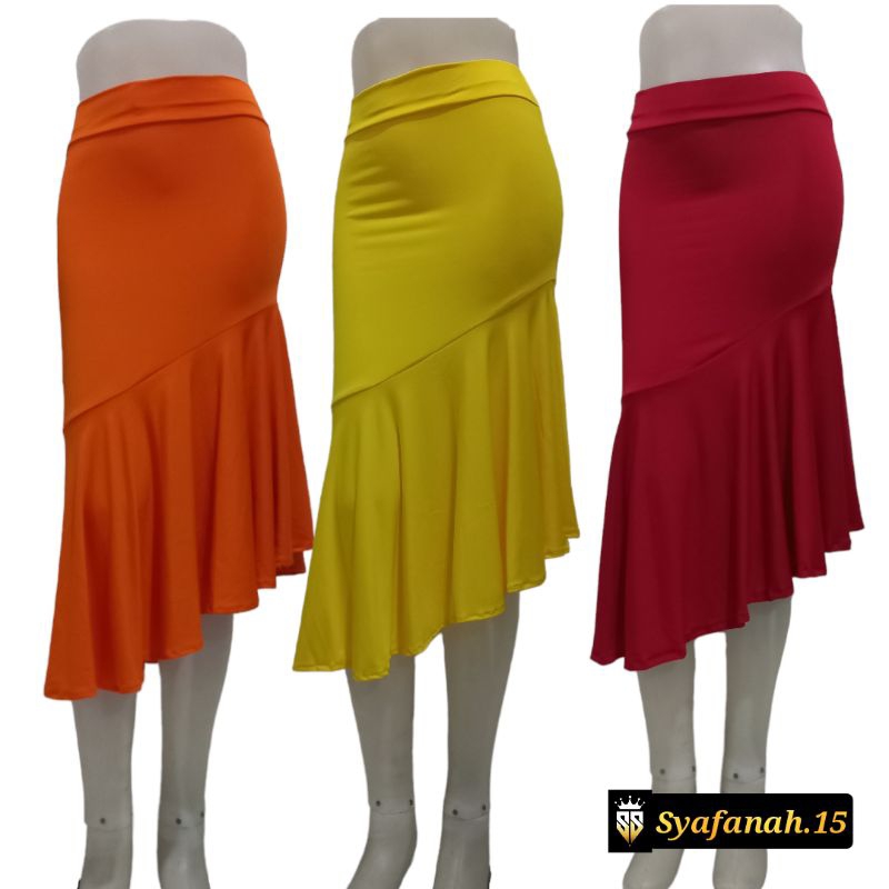Rok Span Runcing Pendek Bahan Spandek Balon || Rok Wanita Belly Dance