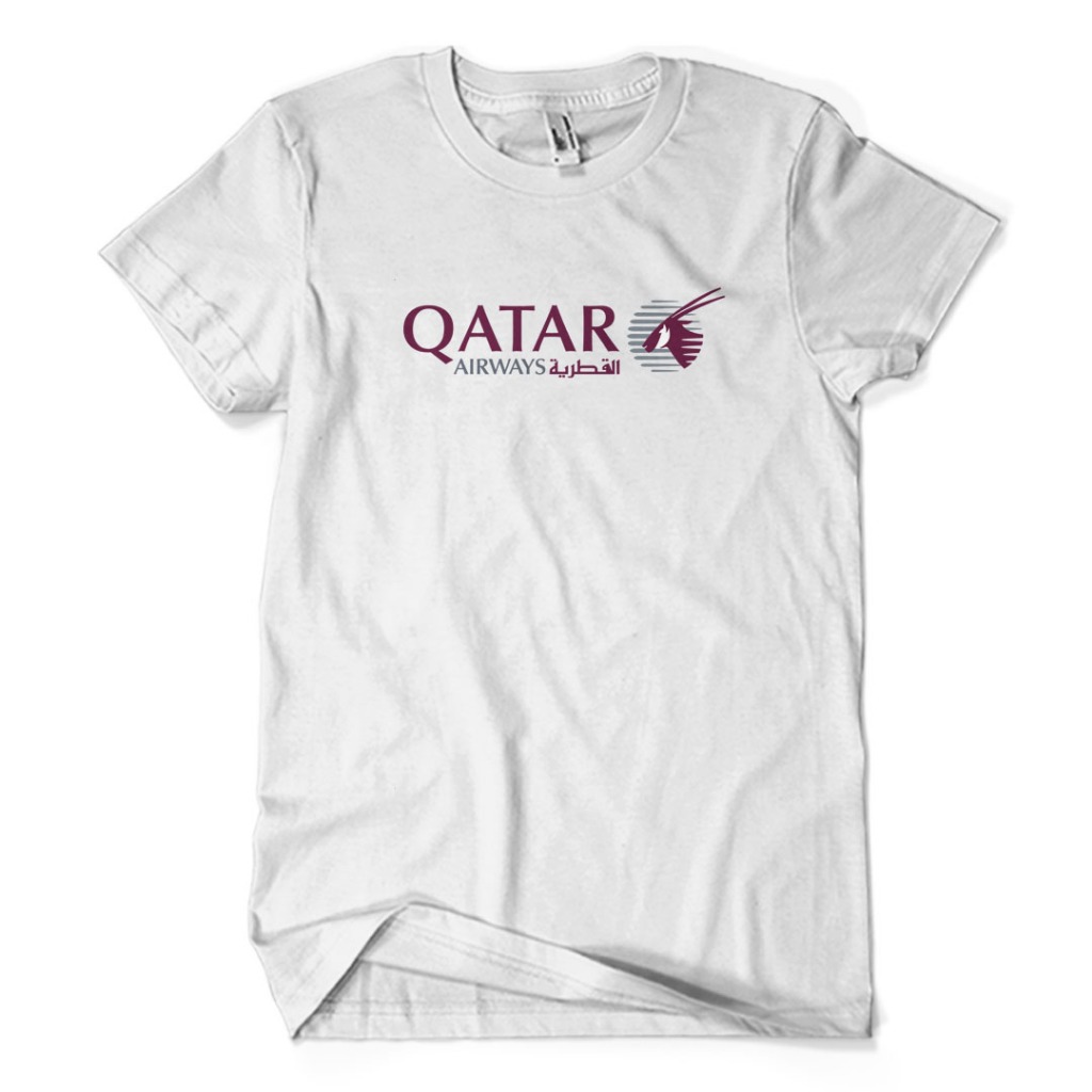 Kaos Distro Premium QATAR AIRWAYS - Baju Aviation Hobi Pesawat Terbang Unisex Dewasa