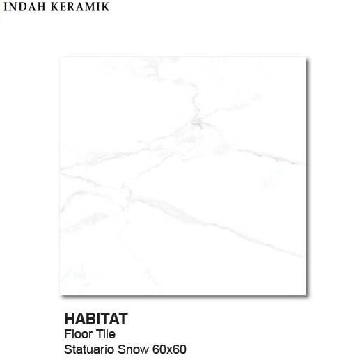 Keramik lantai marmer Habitat Statuario Snow 60x60
