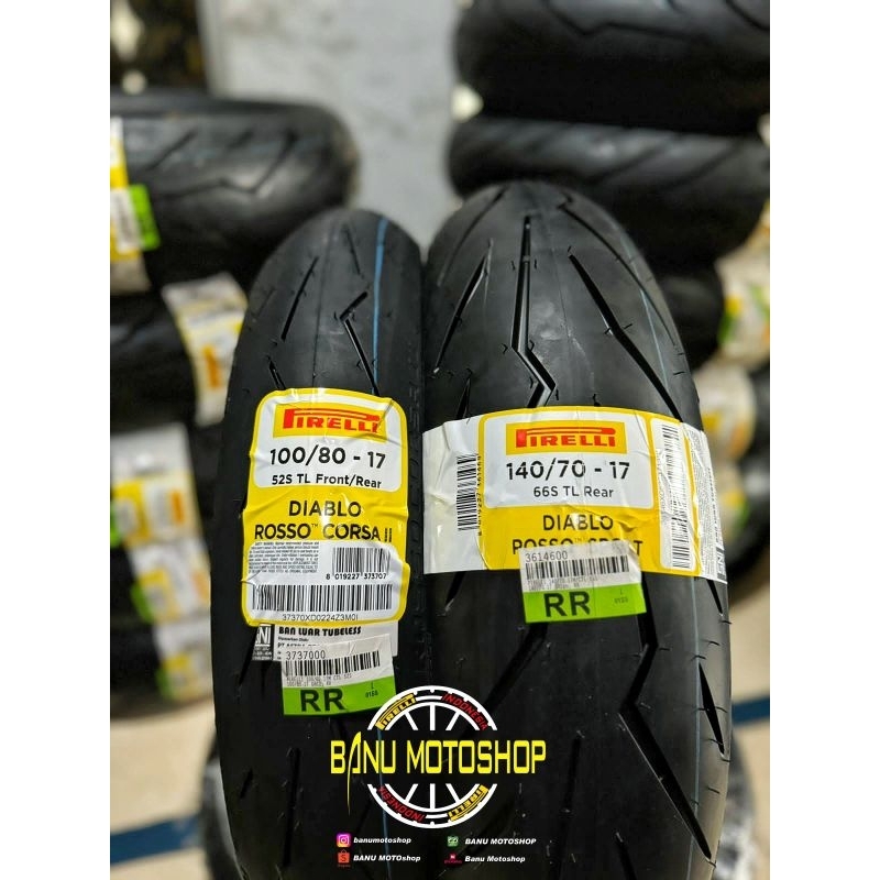 Paket Pirelli Diablo Rosso Corsa 2 II uk 100/80-17 & 140/70-17 Rosso sport