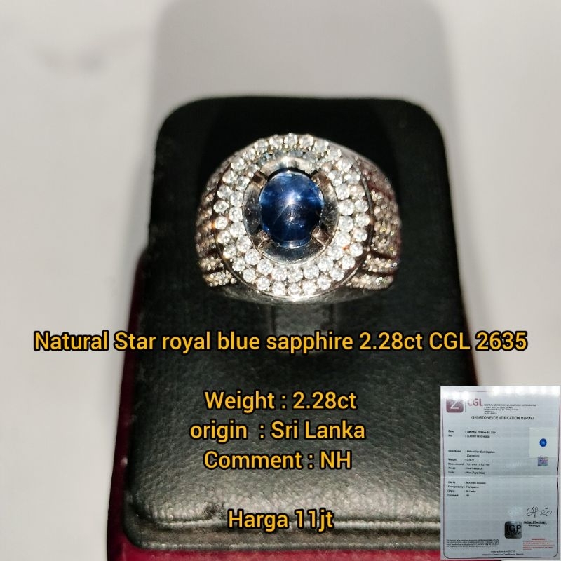 Natural Star royal blue sapphire 2.28ct