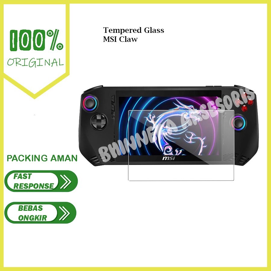Tempered Glass MSI Claw A1M Full Cover Screen Protector Layar