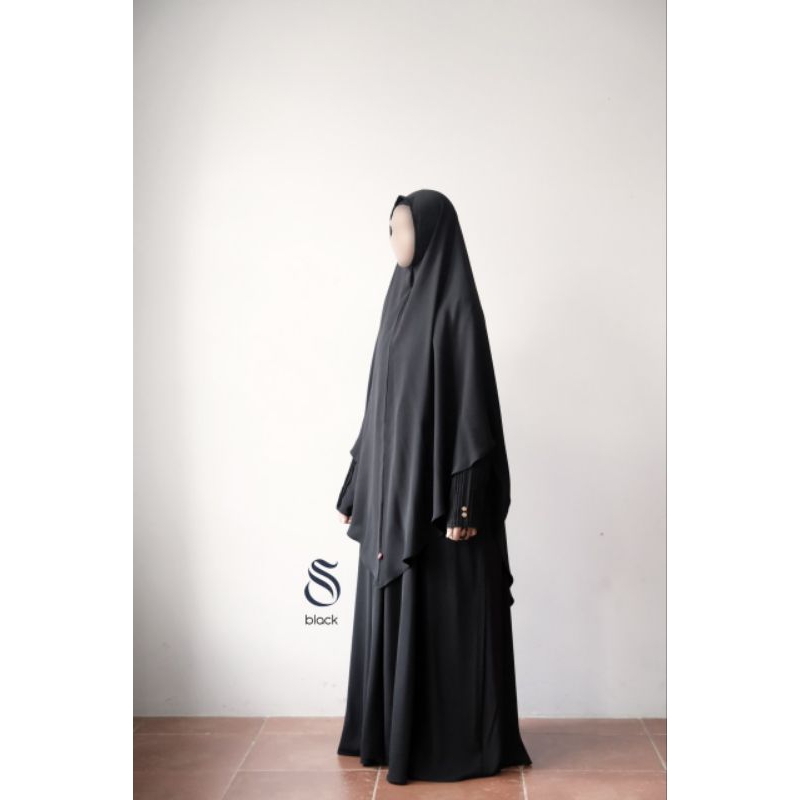 Gamis Abaya Set Nonpad Plisse by Sidra | Galery Aisyah BISA COD