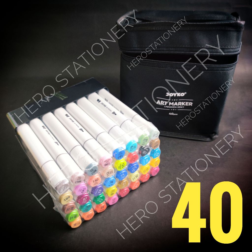 

Joyko dual tip art marker spidol set 40 warna ARMK-66-40