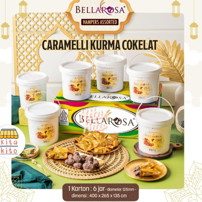 

READY STOK] Paket Kue Lebaran Bellarosa Caramelli Kurma Coklat Jar Bucket