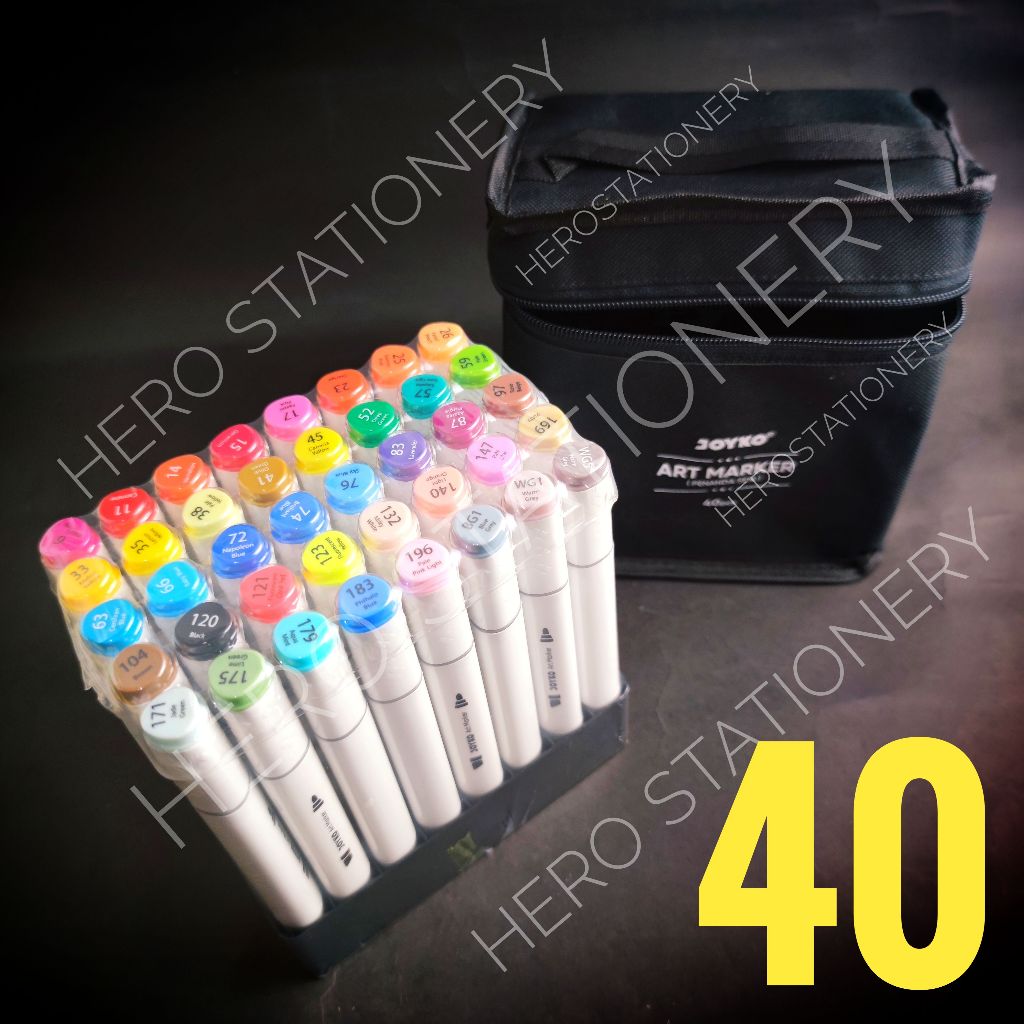 

Spidol art marker dual tip joyko set 40 warna ARMK-66-40