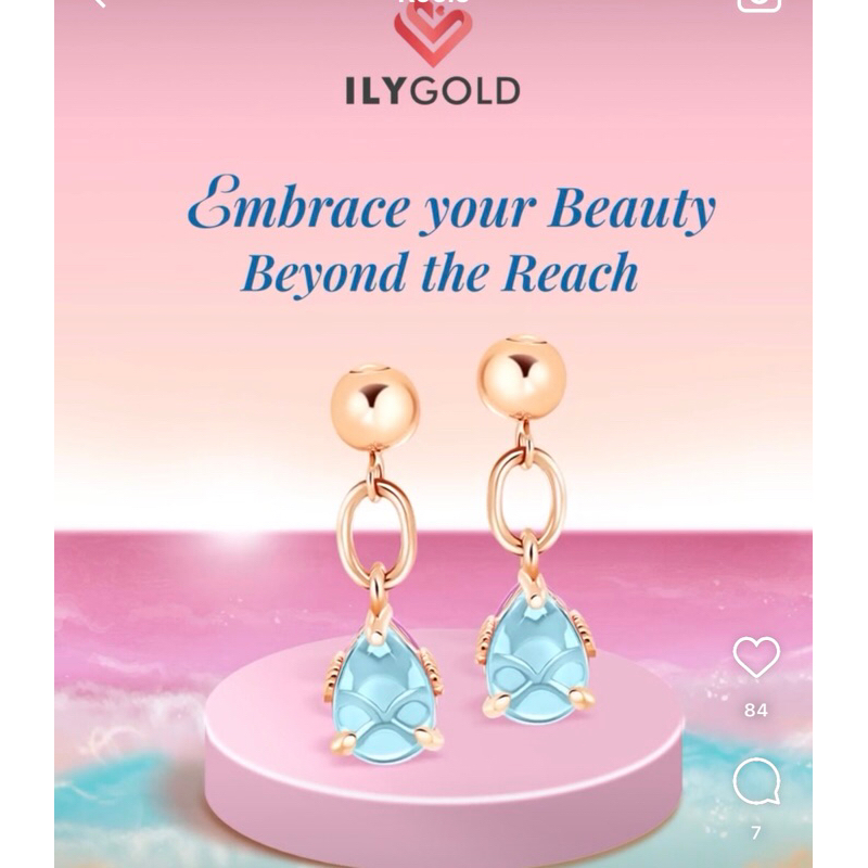 Ily Gold Anting Pink Beach Collection-9k