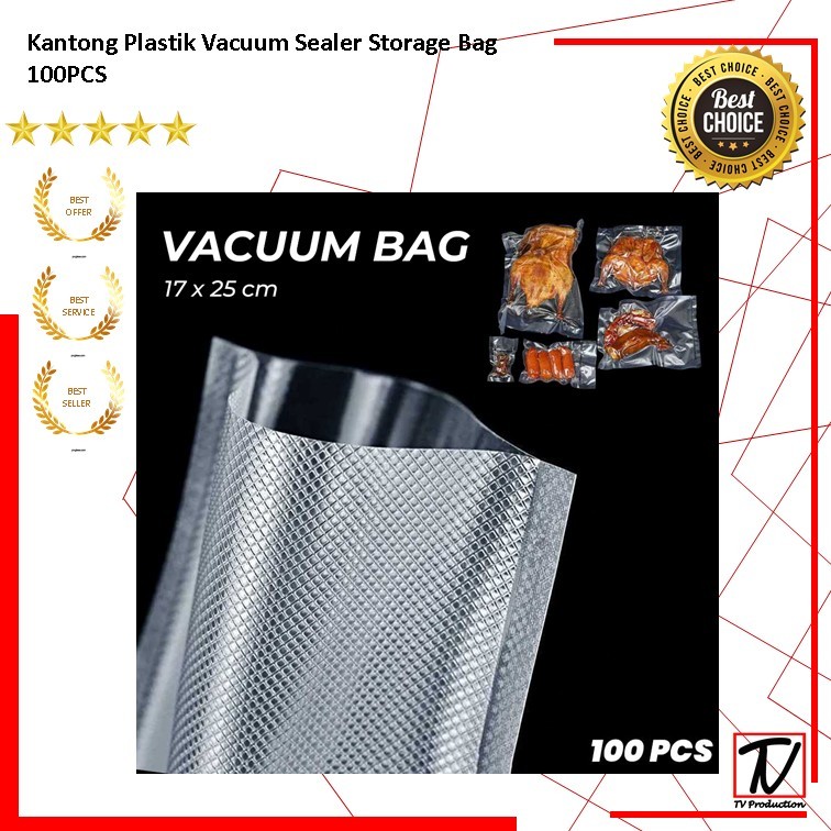 Kantong Plastik Emboss Vacuum Sealer Storage Bag 100PCS uk 13x18 15x20 17x25 20x30 20x40 25x35 28x40