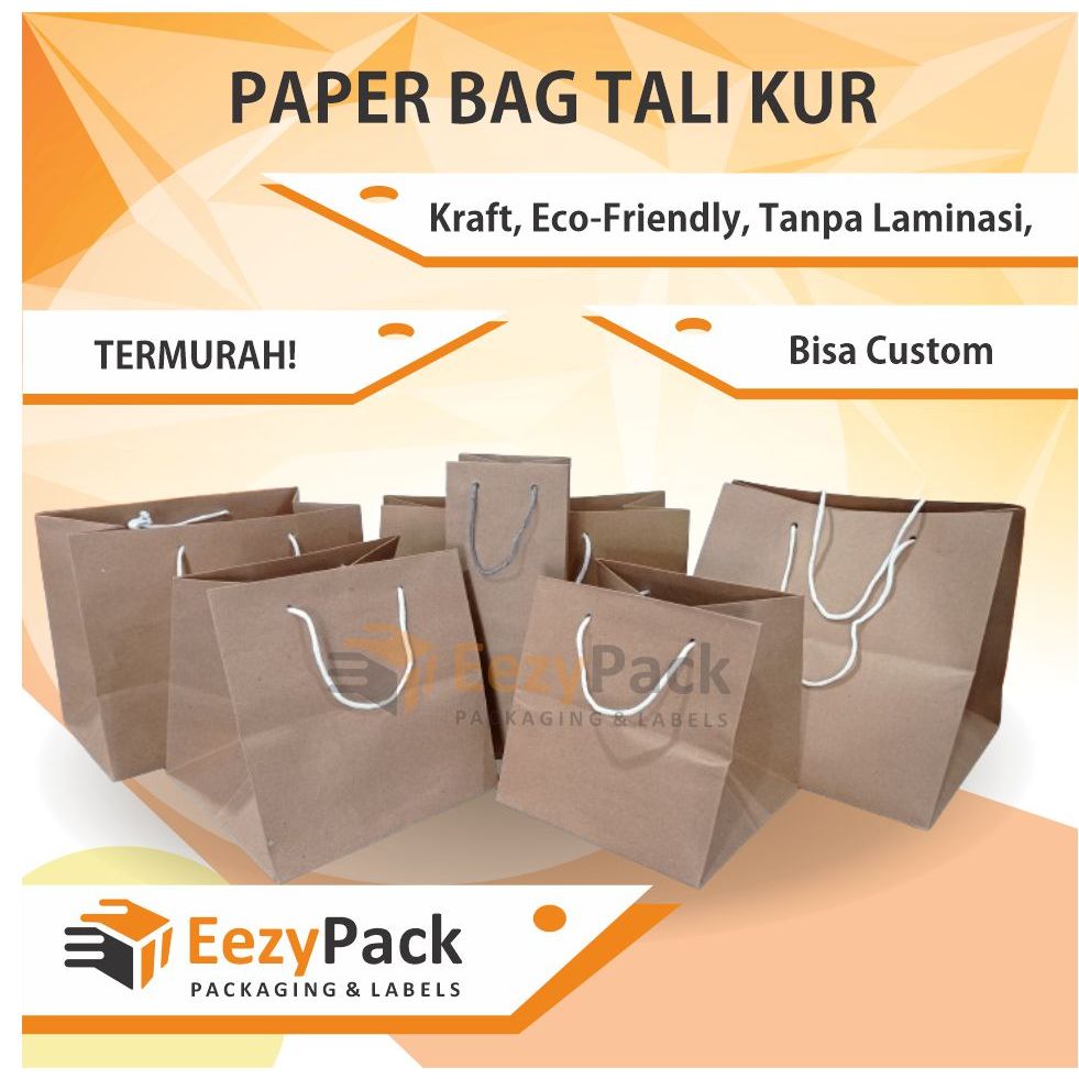 

[ISI 12] Paper Bag Tali Kur/Kemasan Souvenir Kantong Kertas Polos Coklat Paper Bag Brown Craft