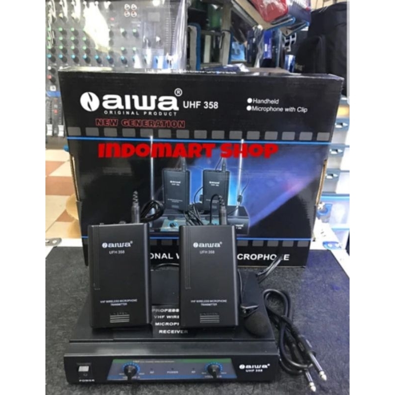Mic Wireless Aiwa UHF 358 Clip On ( Original )