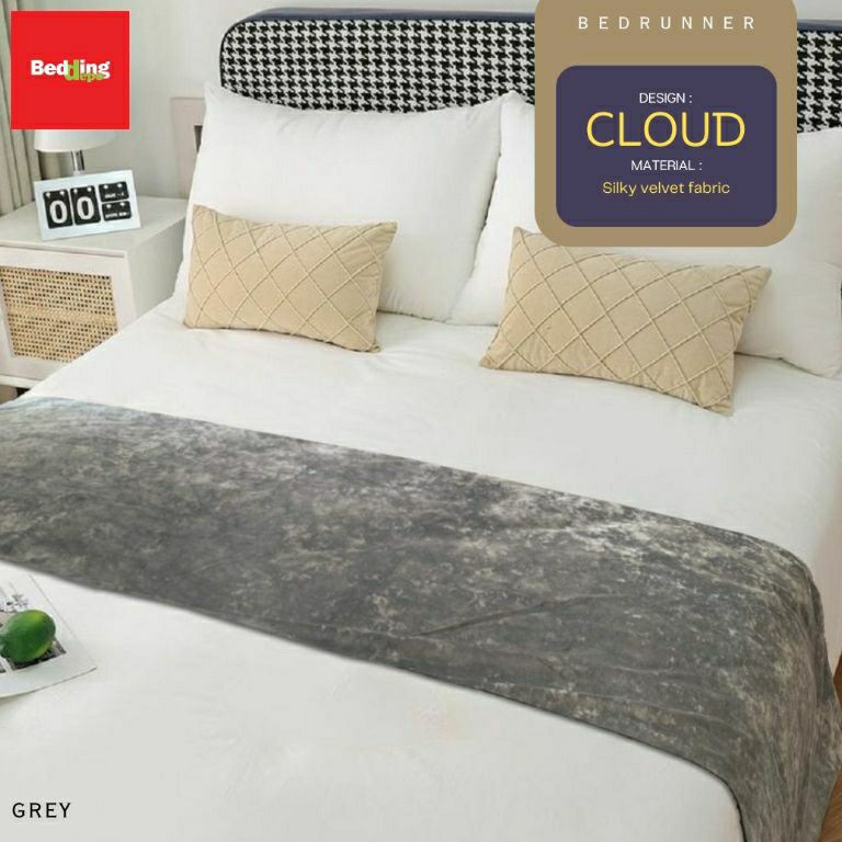 ART P12A Bedding Depo  Bed Runner Hotel Motif Cloud