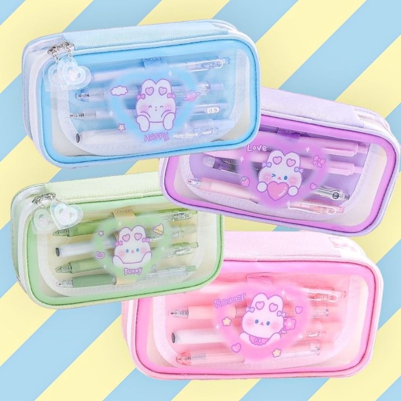 

tempat pensil transparant kapasitas besar kartun pvc anti air