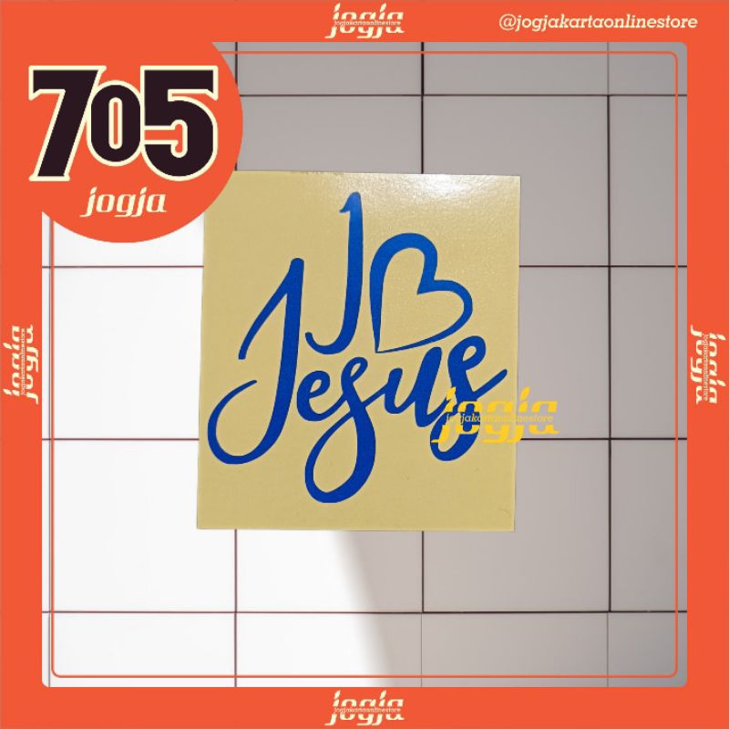 Stiker I Love Jesus Cutting Sticker Jesus Reflektif   7 cm