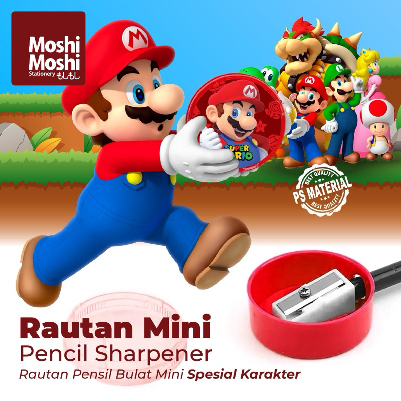 

Rautan Bulat Mini Karakter Moshi Alat Tulis Penajam Pensil Sharpener