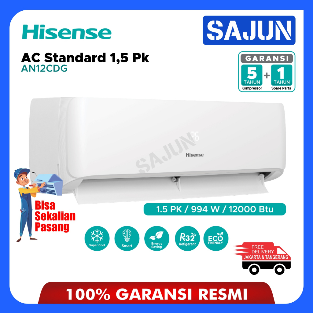 HISENSE AC Split 1.5 PK AN12CDG Air Conditioner 1.5PK R32