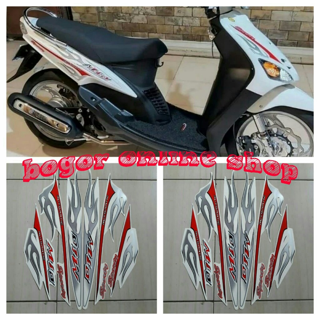 stiker motor mio sporty 2006 putih