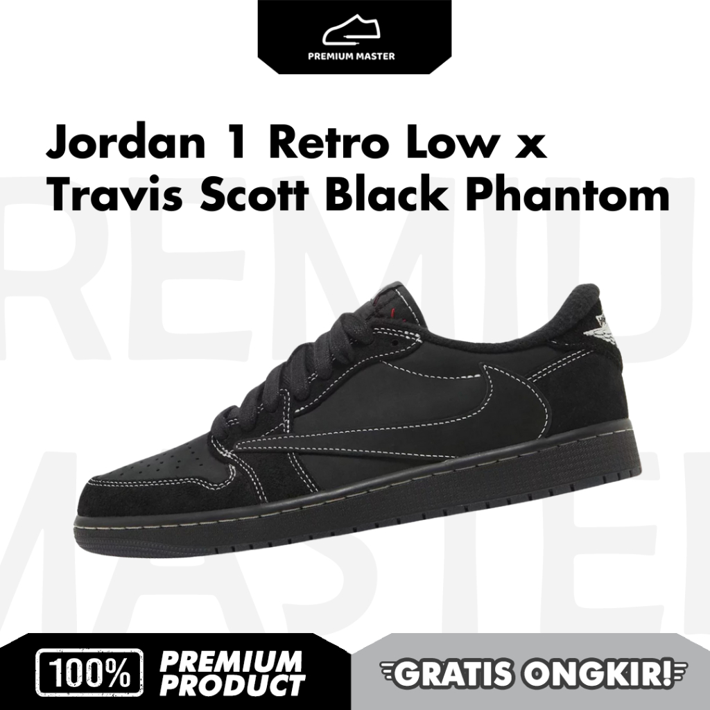 Jordan 1 Retro Low  x Travis Scott  Black Phantom