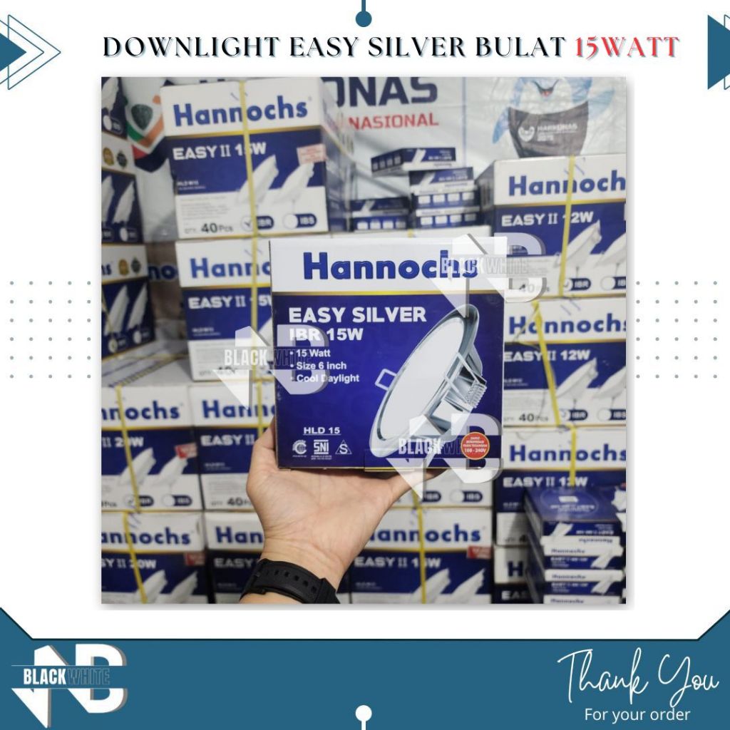 Lampu Downlight 15 Watt LED Hannochs Easy IBR Silver