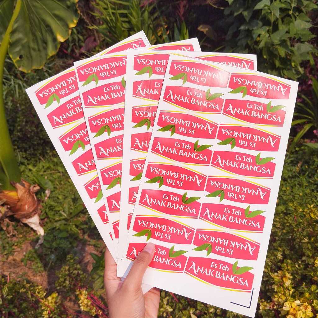 

stiker label cup es teh ANAK BANGSA BAHAN VINYL