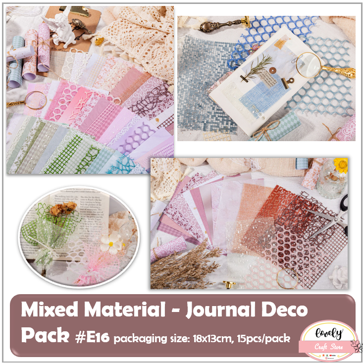 

LovelyCraftStore | E16 ~ Paper Pack Deco Pack Journalling Kit DIY Bujo Art Deco Pack Sticker Scrapbooking Diary Kit