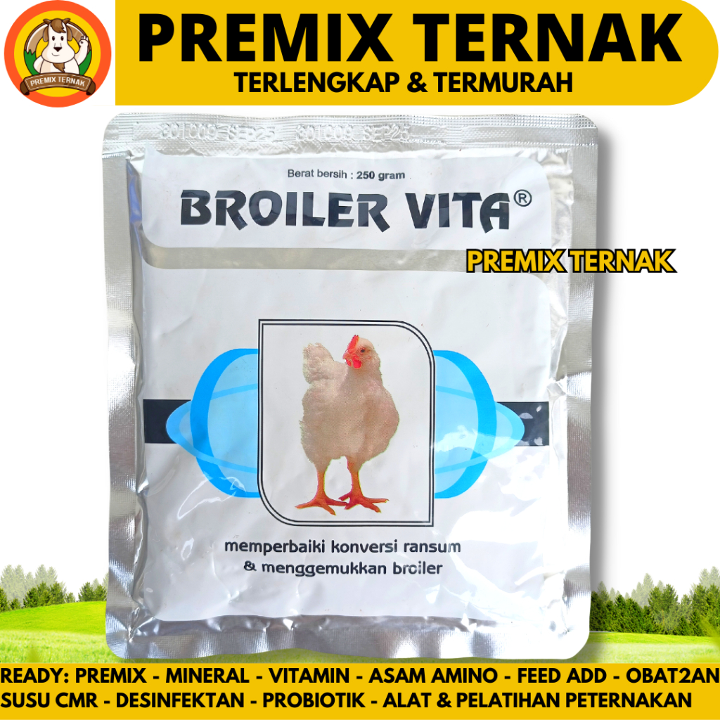 BROILER VITA 250 GRAM - Vitamin Ayam Broiler Pedaging - Vitamin Penggemuk & Mempercepat Pertumbuhan 