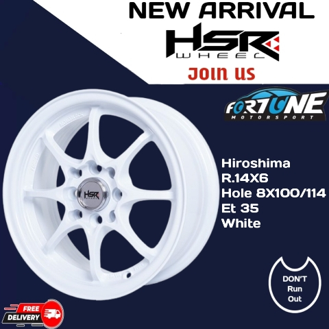 Velg Mobil Ring 14 HSR Model JDM Lebar 6 Type Hiroshima