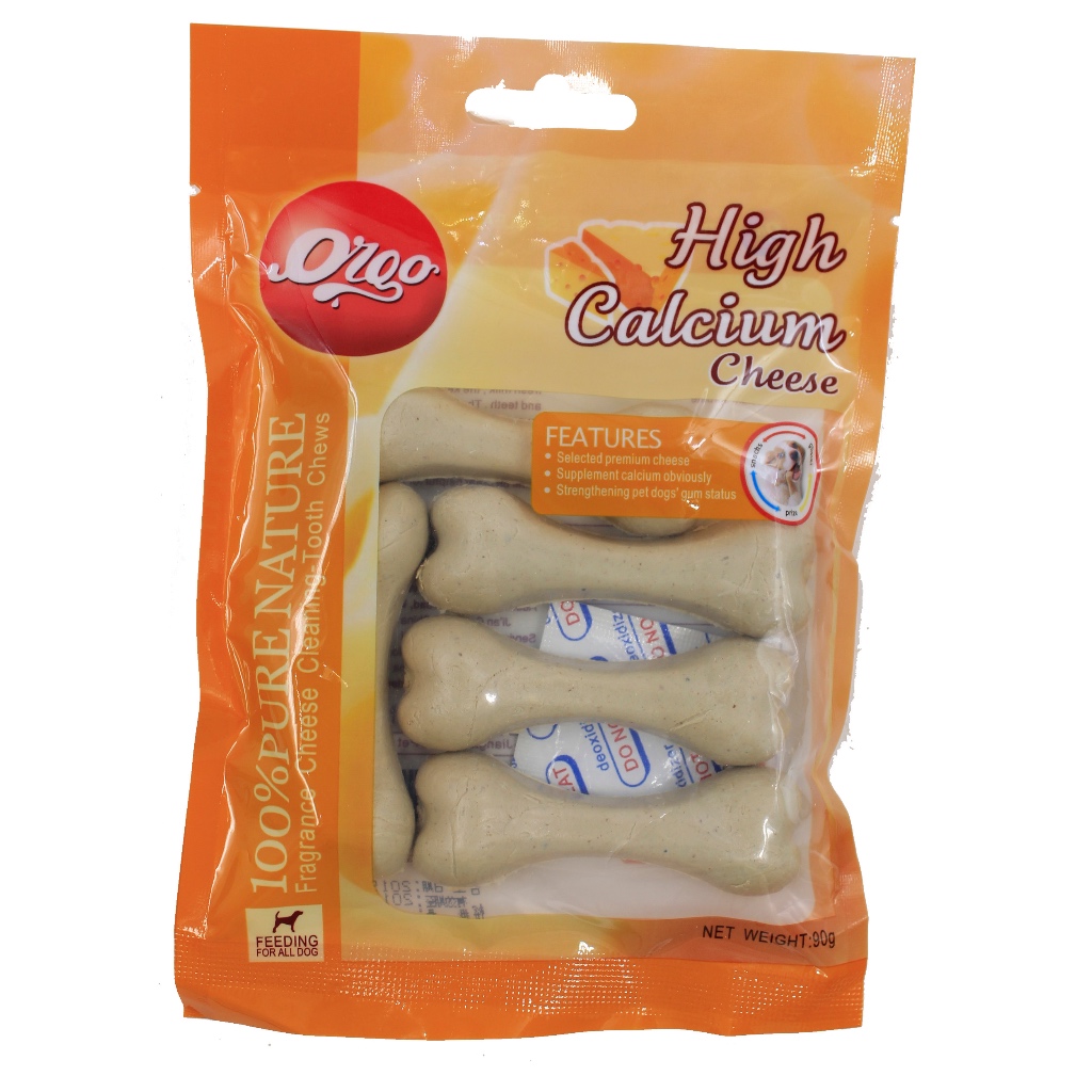 Orgo High Calcium Cheese Dental Bone - Pet Dog Snack Treats Cemilan Anjing Hewan Peliharaan
