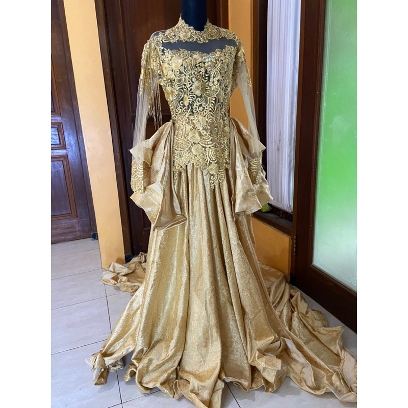 GAUN PENGANTIN GOLD MEWAH || PRELOVED