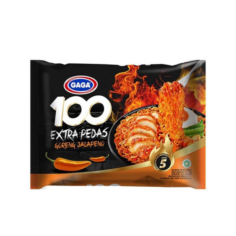 

[ 10 Pcs ] Gaga 100 Extra Pedas Mie Instan Goreng Jalapeno 85gr