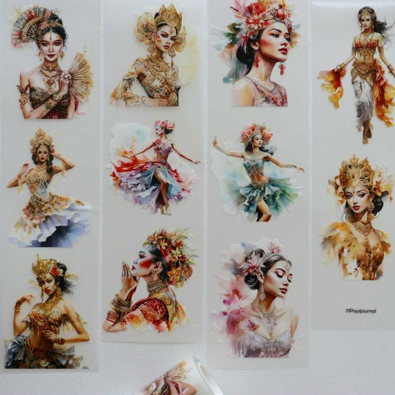 

71Poysjournal Balinese Girl PET Tape Sticker - (Indonesian Brand) 3