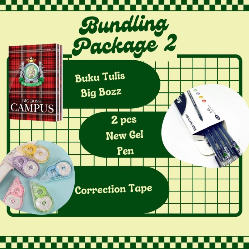 

BUNDLING PACKAGE 2 (BUKU TULIS, PULPEN, CORECTION TAPE)