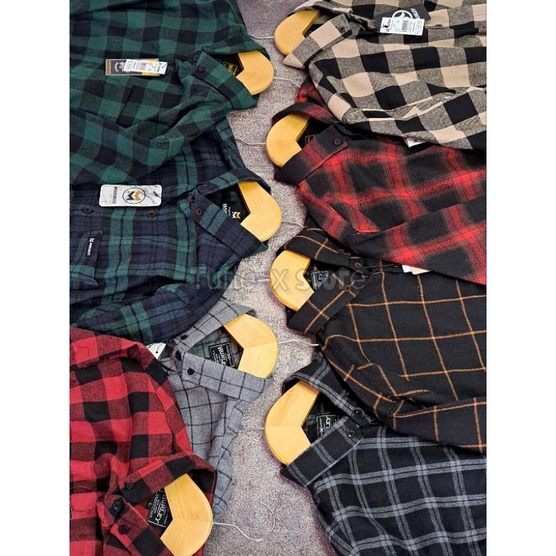 kemeja flanel pria lengan panjang terkeren hem pria