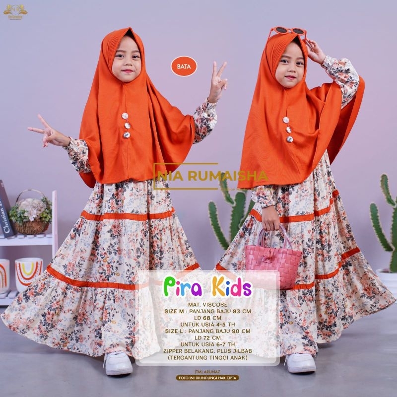 Gamis Anak Set Jilbab PIRA KIDS Gamis Anak Viscose Ori By Nia Rumaisha