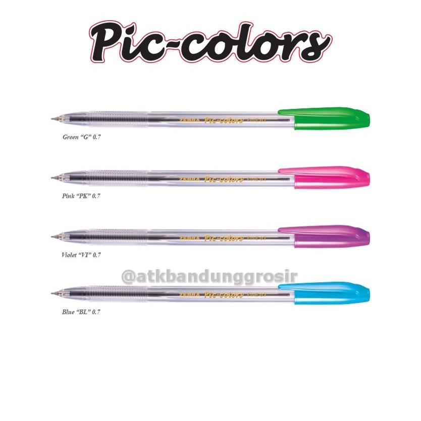 

Pulpen Semi Gel Zebra Pic Colors 0.7 mm Tinta hitam Tutup Barel Warna Warni - satuan