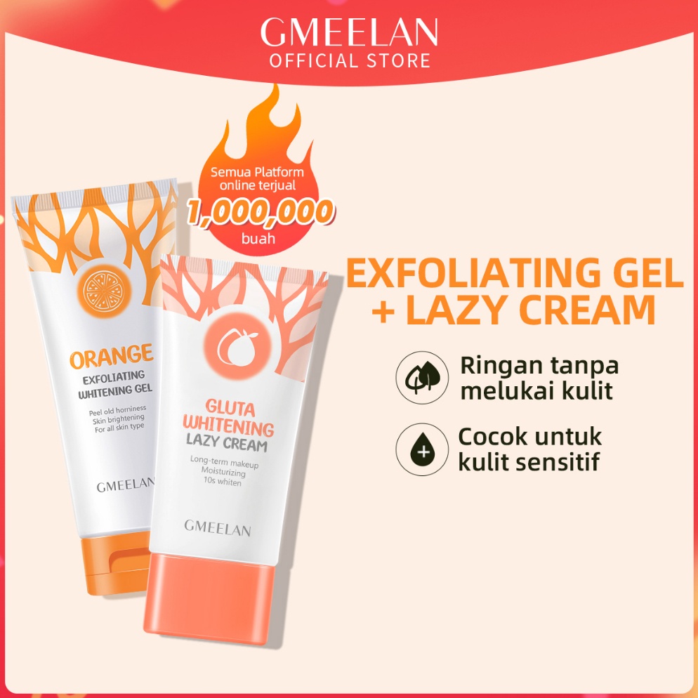 ART T19C BPOM ORI 2 in 1 GMEELAN Orange Exfoliating Gel Face Eksfoliasi Wajah  Gluta Day Cream Set P
