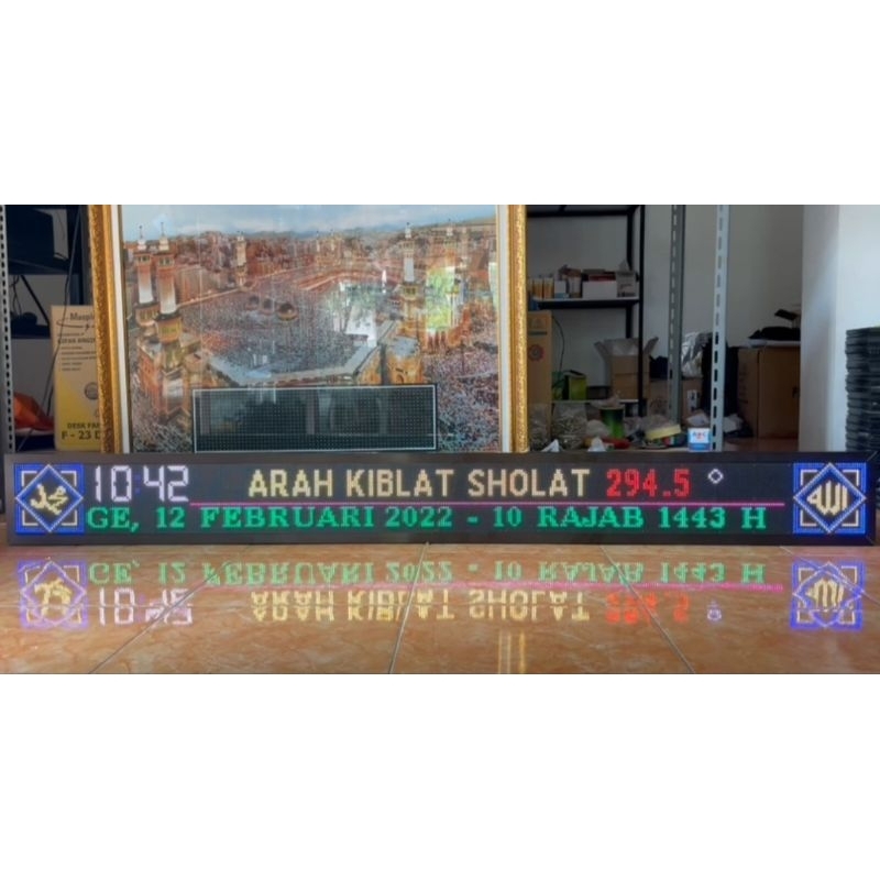 Jam digital jadwal sholat ukuran 20cm * 200cm P5 RGB/ jam masjid / jam sholat