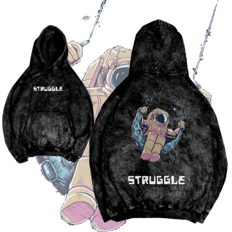 STRUGGLE - HOODIE SANDWASH PRIA DAN WANITA / SWEATER WASHING UNISEKS BAHAN KATUN TEBAL