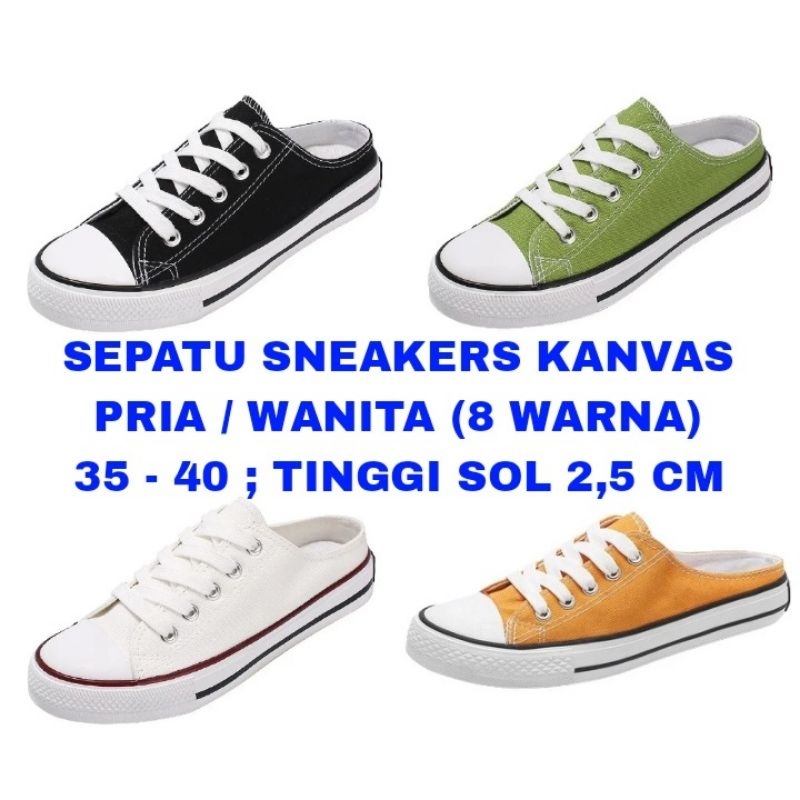 WK SEPATU SNEAKER KANVAS DEWASA PRIA WANITA 35 - 40 SANDAL SENDAL