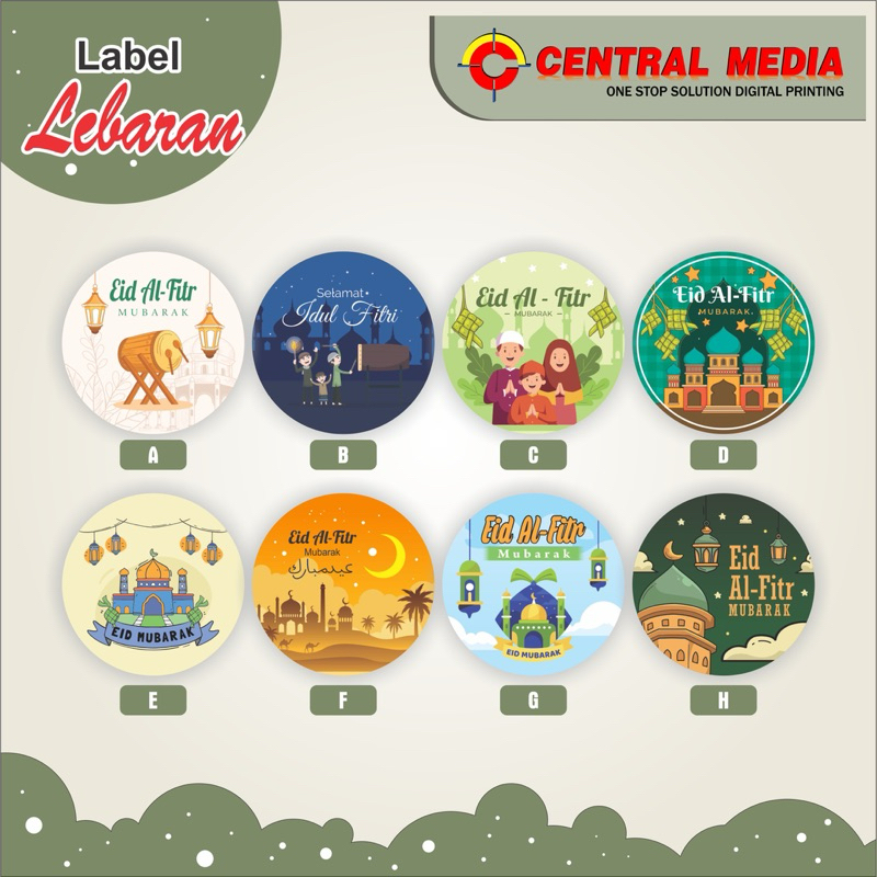 

Stiker label bulat lebaran idul fitri