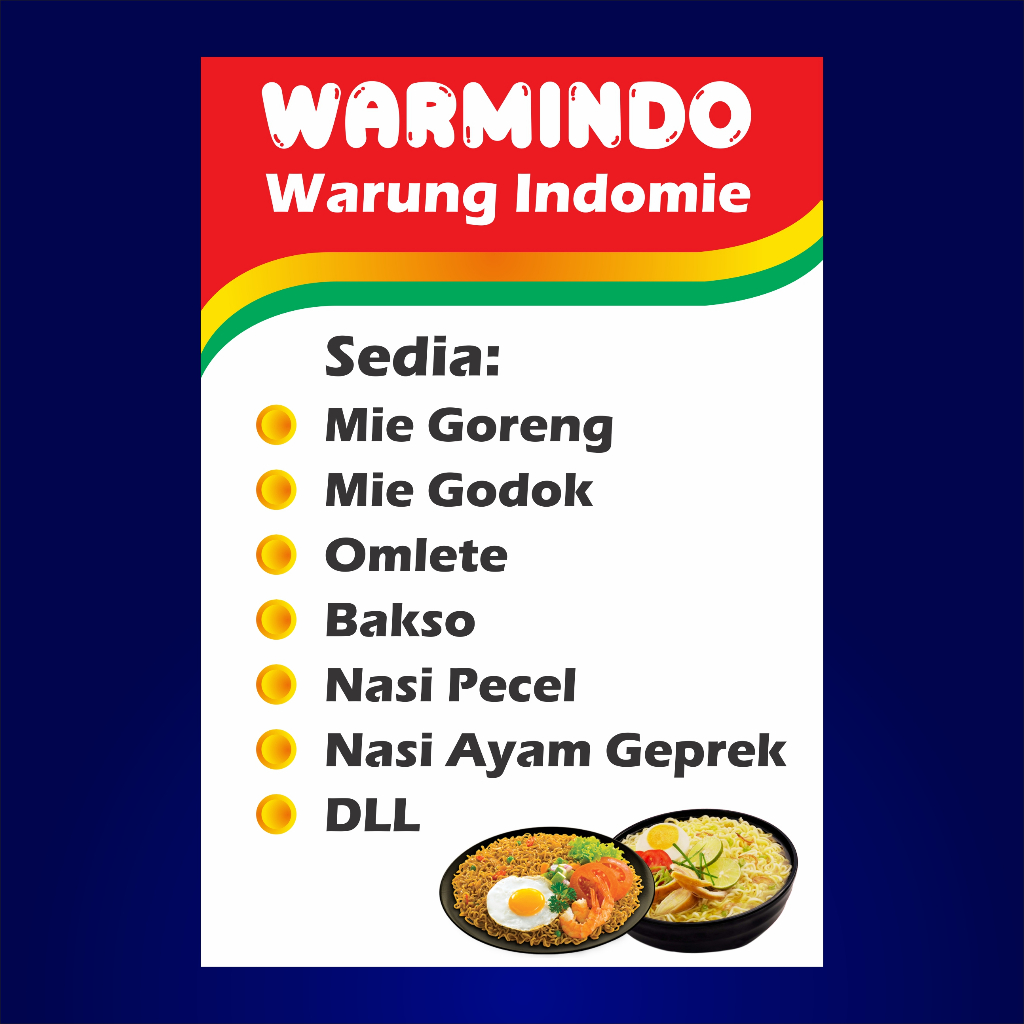 Spanduk Banner Warmindo Warung Indomie