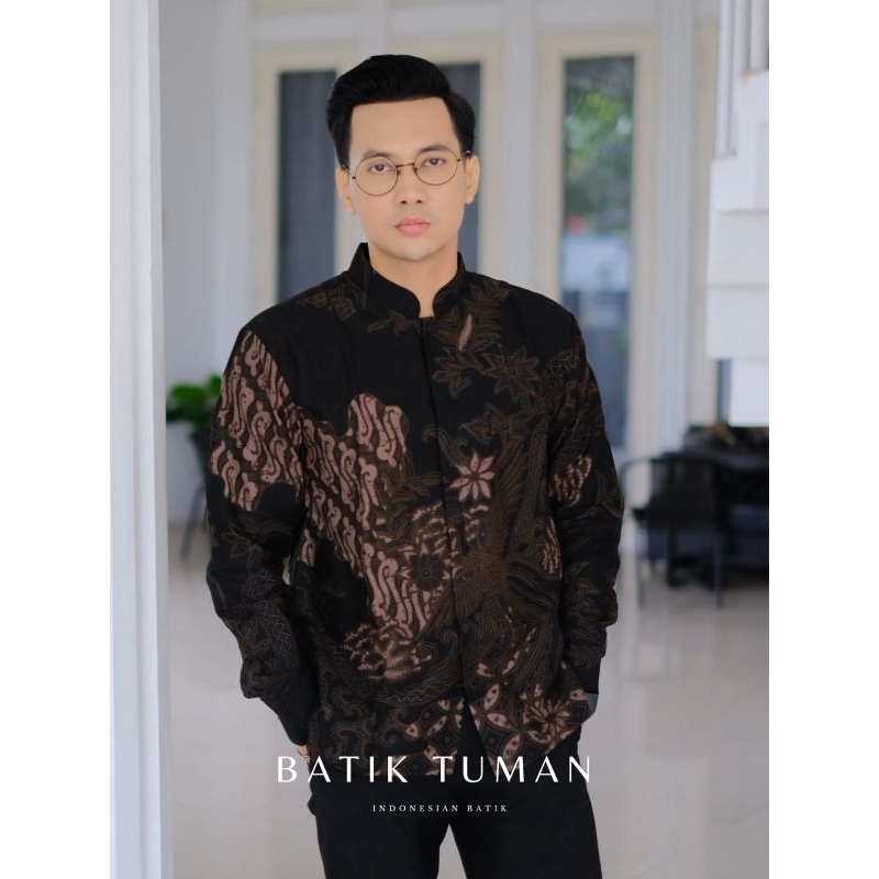 KOKO SABIAN  MOCCA Baju Muslim Pria Dewasa Lengan Panjang Warna Black Choco