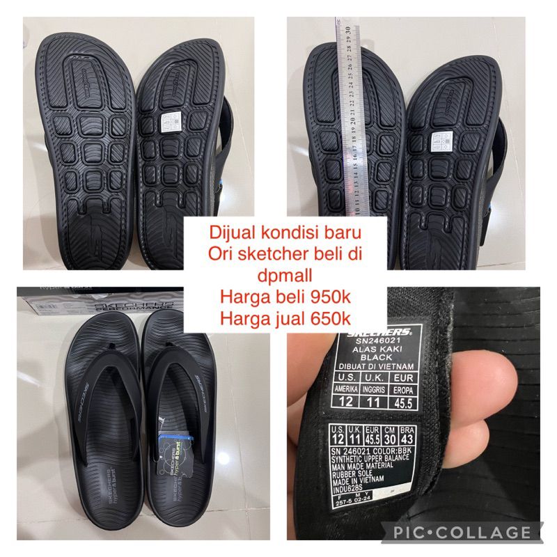 sandal jepit anti selip skecher pria original