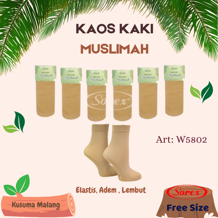 Sorex W5802 | Kaos Kaki Wanita Muslimah - All Size, COD Kusumawardani Malang