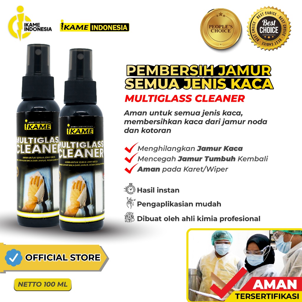 Pembersih jamur kaca 100 ml / Pembersih jamur kaca IKAME original 100% / Pembersih jamur kaca mobil 